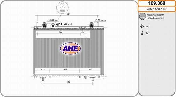 AHE 109.068 - Radiatore, Raffreddamento motore autozon.pro