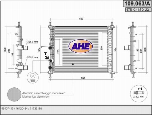 AHE 109.063/A - Radiatore, Raffreddamento motore autozon.pro