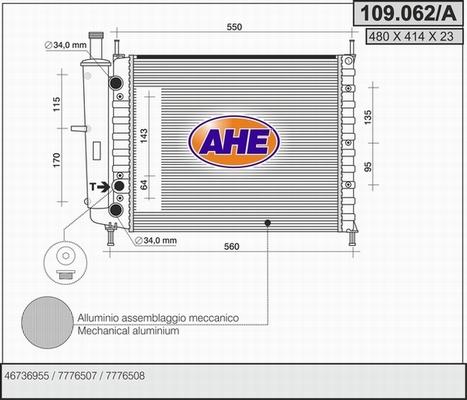 AHE 109.062/A - Radiatore, Raffreddamento motore autozon.pro