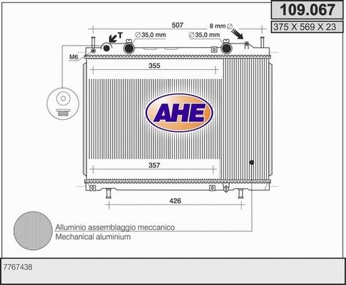 AHE 109.067 - Radiatore, Raffreddamento motore autozon.pro