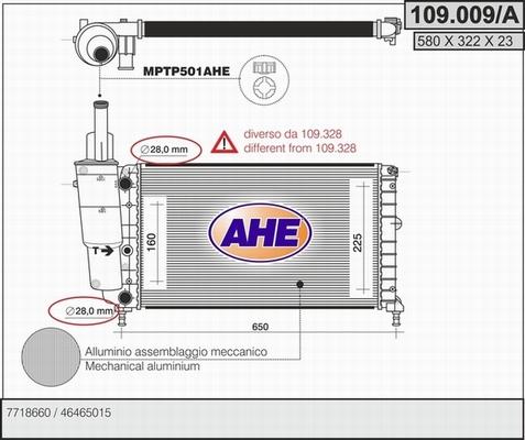 AHE 109.009/A - Radiatore, Raffreddamento motore autozon.pro