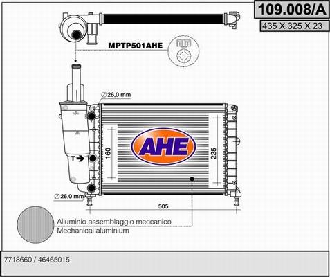 AHE 109.008/A - Radiatore, Raffreddamento motore autozon.pro