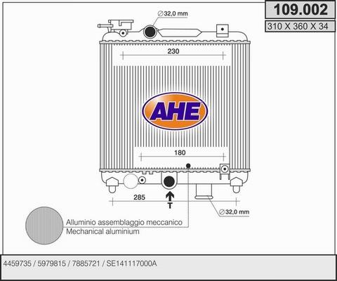 AHE 109.002 - Radiatore, Raffreddamento motore autozon.pro