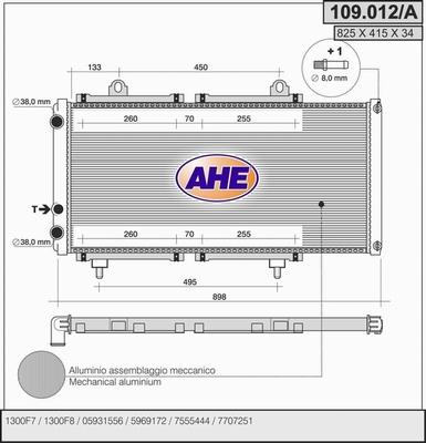 AHE 109.012/A - Radiatore, Raffreddamento motore autozon.pro