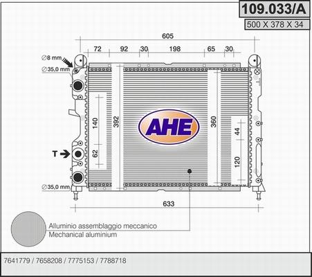 AHE 109.033/A - Radiatore, Raffreddamento motore autozon.pro