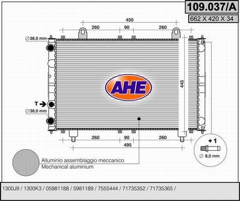 AHE 109.037/A - Radiatore, Raffreddamento motore autozon.pro