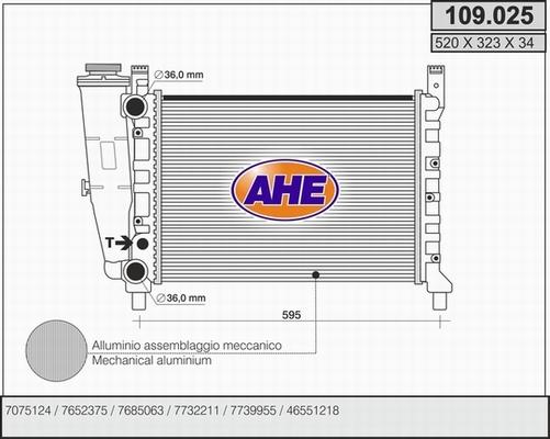 AHE 109.025 - Radiatore, Raffreddamento motore autozon.pro