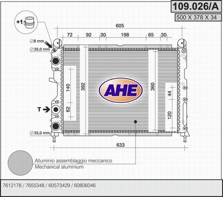 AHE 109.026/A - Radiatore, Raffreddamento motore autozon.pro