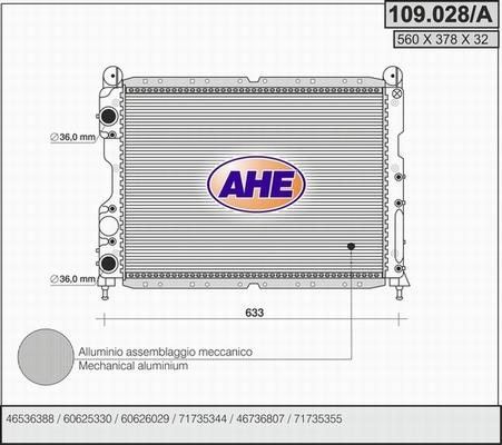 AHE 109.028/A - Radiatore, Raffreddamento motore autozon.pro