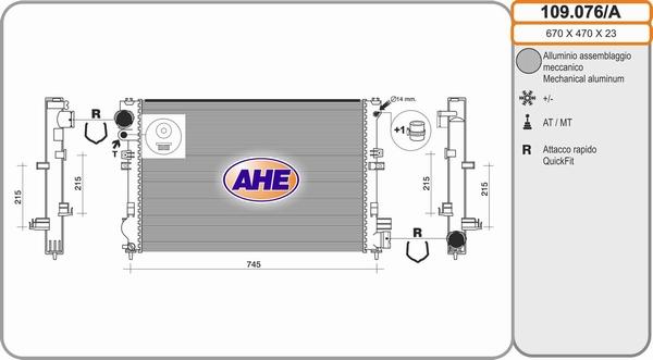 AHE 109.076/A - Radiatore, Raffreddamento motore autozon.pro