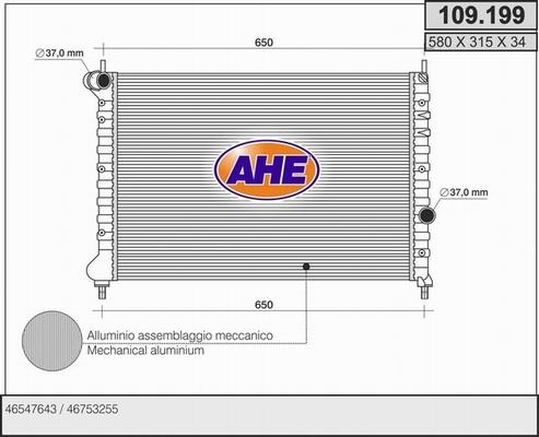 AHE 109.199 - Radiatore, Raffreddamento motore autozon.pro