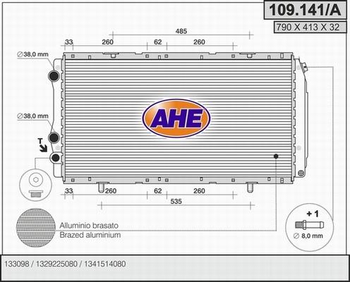 AHE 109.141/A - Radiatore, Raffreddamento motore autozon.pro