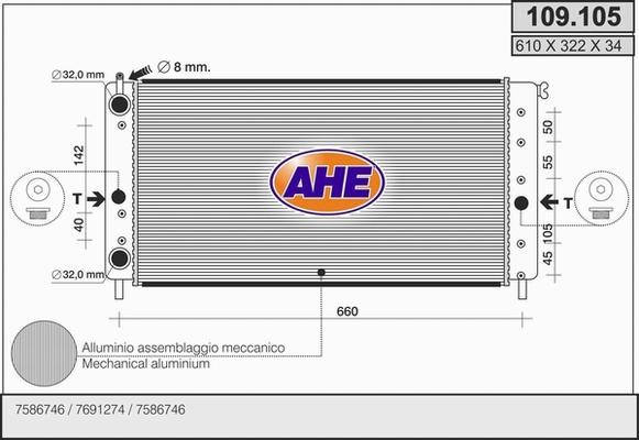 AHE 109.105 - Radiatore, Raffreddamento motore autozon.pro