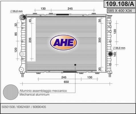 AHE 109.108/A - Radiatore, Raffreddamento motore autozon.pro