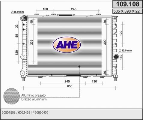 AHE 109.108 - Radiatore, Raffreddamento motore autozon.pro