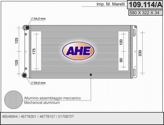 AHE 109.114/A - Radiatore, Raffreddamento motore autozon.pro