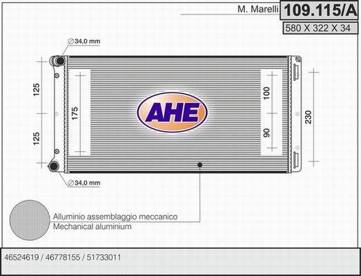 AHE 109.115/A - Radiatore, Raffreddamento motore autozon.pro