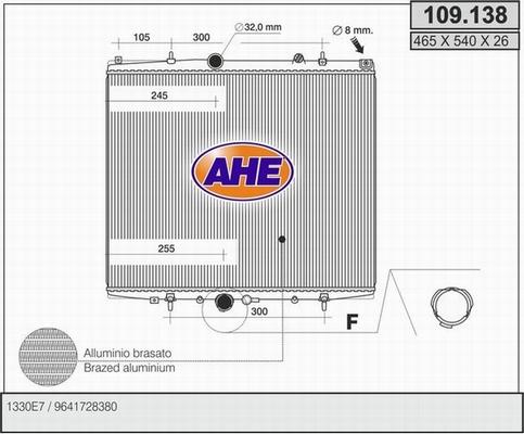 AHE 109.138 - Radiatore, Raffreddamento motore autozon.pro