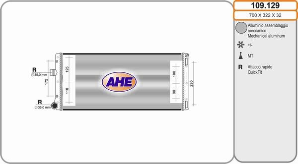 AHE 109.129 - Radiatore, Raffreddamento motore autozon.pro