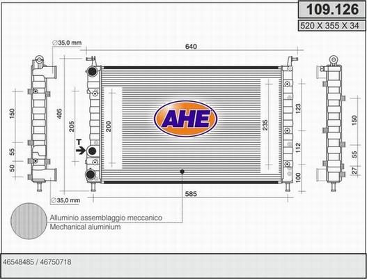 AHE 109.126 - Radiatore, Raffreddamento motore autozon.pro