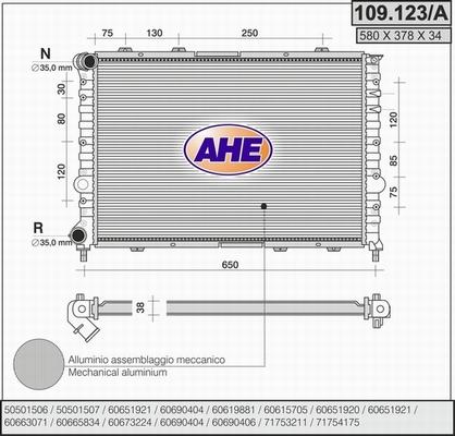 AHE 109.123/A - Radiatore, Raffreddamento motore autozon.pro