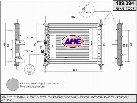 AHE 109.394 - Radiatore, Raffreddamento motore autozon.pro