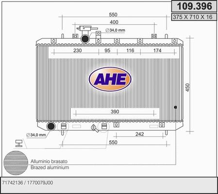 AHE 109.396 - Radiatore, Raffreddamento motore autozon.pro