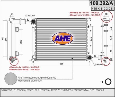 AHE 109.392/A - Radiatore, Raffreddamento motore autozon.pro