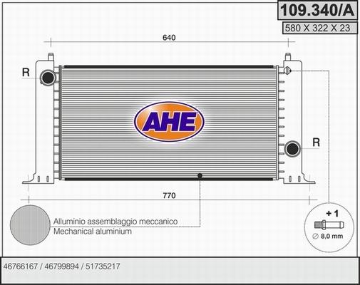 AHE 109.340/A - Radiatore, Raffreddamento motore autozon.pro