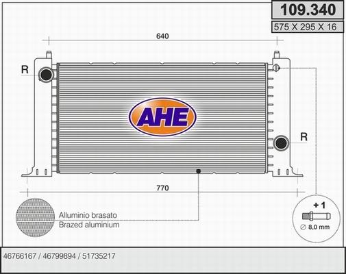 AHE 109.340 - Radiatore, Raffreddamento motore autozon.pro