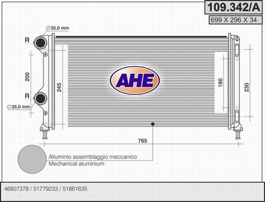 AHE 109.342/A - Radiatore, Raffreddamento motore autozon.pro