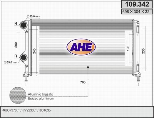 AHE 109.342 - Radiatore, Raffreddamento motore autozon.pro