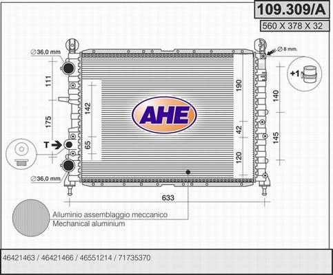 AHE 109.309/A - Radiatore, Raffreddamento motore autozon.pro