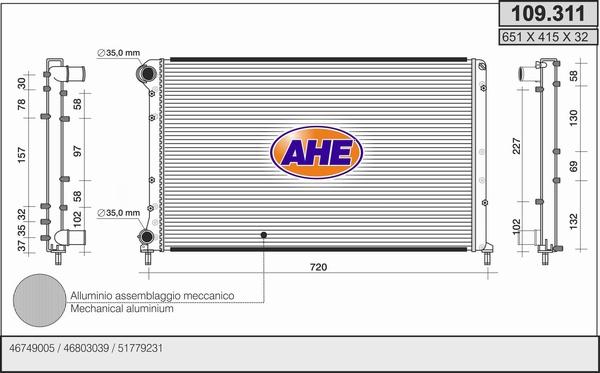 AHE 109.311 - Radiatore, Raffreddamento motore autozon.pro