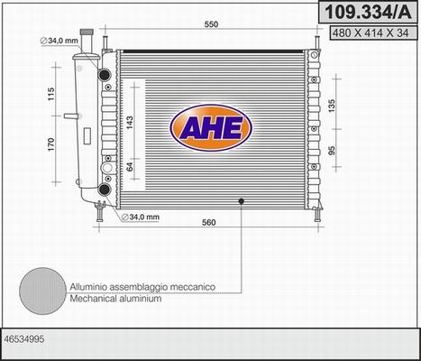 AHE 109.334/A - Radiatore, Raffreddamento motore autozon.pro