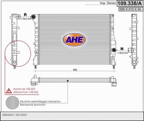 AHE 109.338/A - Radiatore, Raffreddamento motore autozon.pro