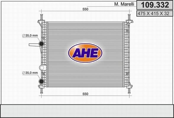 AHE 109.332 - Radiatore, Raffreddamento motore autozon.pro