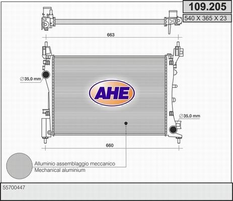 AHE 109.205 - Radiatore, Raffreddamento motore autozon.pro