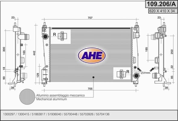 AHE 109.206/A - Radiatore, Raffreddamento motore autozon.pro