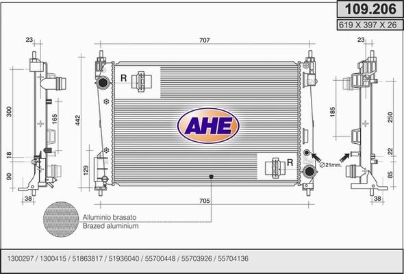 AHE 109.206 - Radiatore, Raffreddamento motore autozon.pro