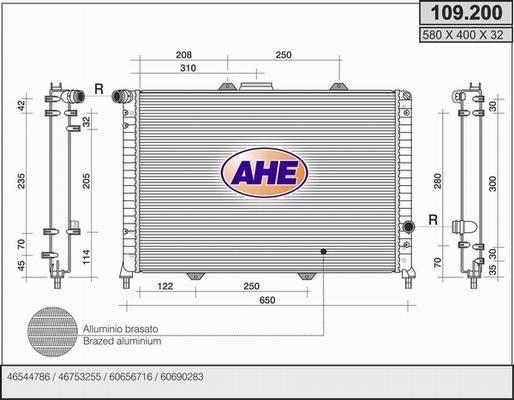 AHE 109.200 - Radiatore, Raffreddamento motore autozon.pro