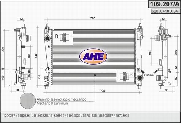 AHE 109.207/A - Radiatore, Raffreddamento motore autozon.pro