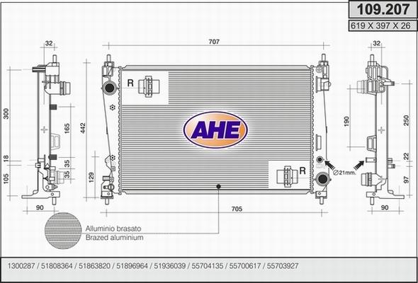 AHE 109.207 - Radiatore, Raffreddamento motore autozon.pro