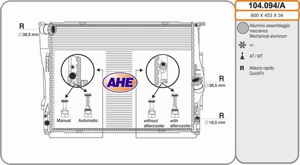 AHE 104.094/A - Radiatore, Raffreddamento motore autozon.pro