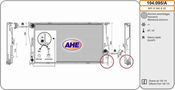 AHE 104.095/A - Radiatore, Raffreddamento motore autozon.pro