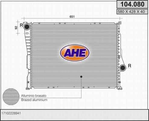 AHE 104.080 - Radiatore, Raffreddamento motore autozon.pro