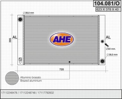 AHE 104.081/O - Radiatore, Raffreddamento motore autozon.pro