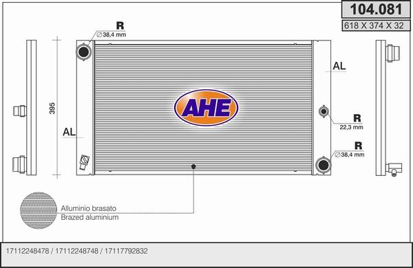 AHE 104.081 - Radiatore, Raffreddamento motore autozon.pro