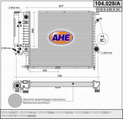 AHE 104.029/A - Radiatore, Raffreddamento motore autozon.pro