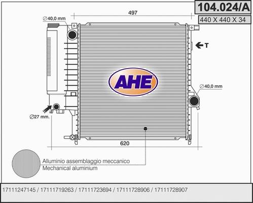 AHE 104.024/A - Radiatore, Raffreddamento motore autozon.pro